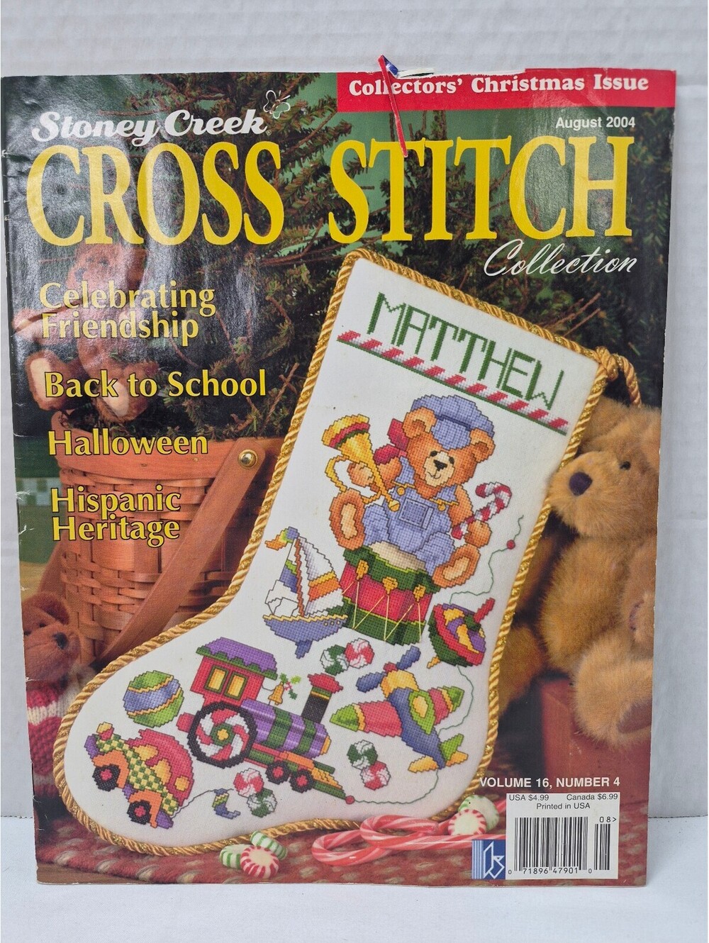 Stoney Creek Cross Stitch Collection Aug 2004 Magazine Collectors Christmas J291